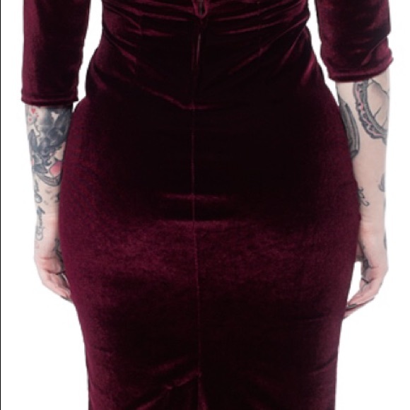 NWT ROCK STEADY BURGUNDY VELVET DRESS XL - Picture 3 of 6